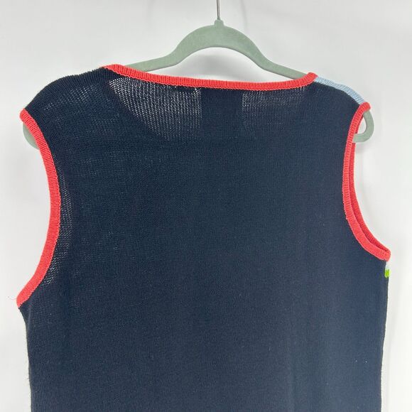 Vintage Storybook Knits Embroidered Sailboat Sweater Vest Women's M Lighthouse - Picture 7 of 10